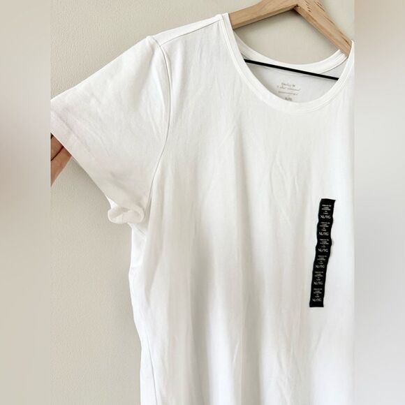 NWT Banana Republic Timeless Tee Cotton Blend Short Sleeve in White - Size XL - Picture 3 of 7